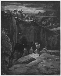 Gustave Doré Bijbel: David toont Saul dat hij zijn leven heeft gespaard